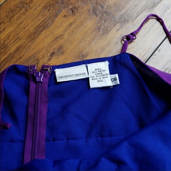 Newport News Vibrant Purple Strappy Dress Sz 6 - Picture 7 of 9